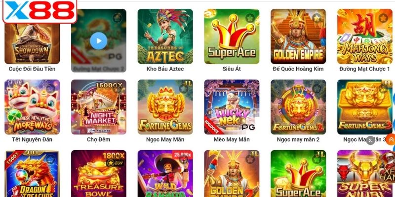 Một số tựa game nổi bật tại chuyên mục nổ hũ X88