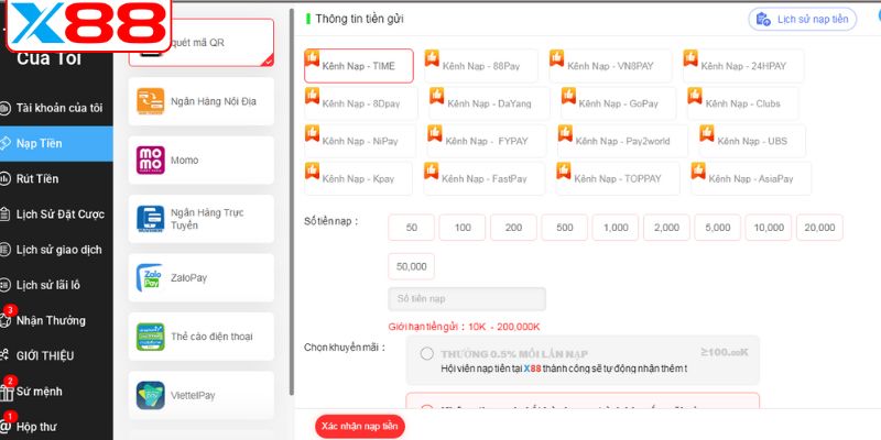 Nạp & rút an toàn và minh bạch